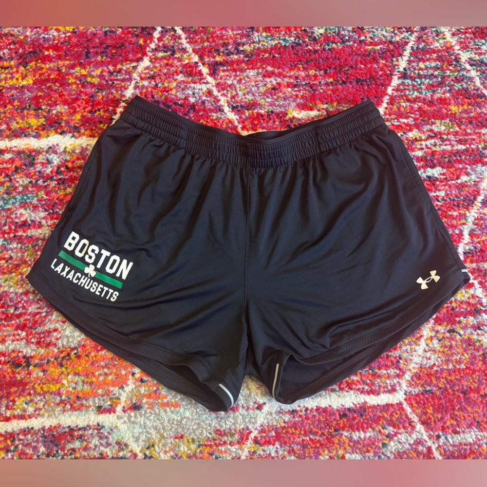 Under Armour Boston Laxachusetts Lacrosse Athletic Shamrock Shorts Womens Large